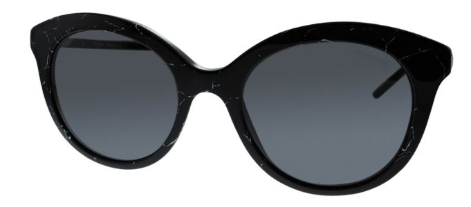 Prada PR 02YS 03Y5S0 Round Plastic Black Sunglasses with Grey Lens sold by Gaffos