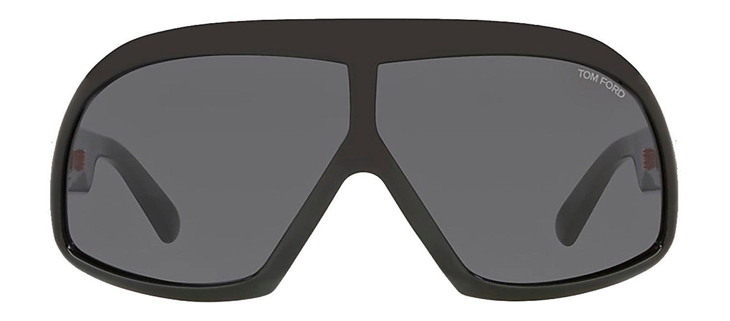 Tom Ford CASSIUS TF 965 01A Shield Plastic Black Sunglasses with Grey Lens sold by Gaffos