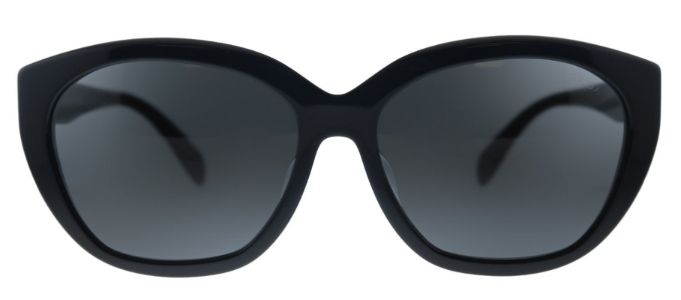 Prada PR 16XSF 1AB5S0 Oval Plastic Black Sunglasses with Grey Lens sold by Gaffos