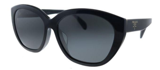 Prada PR 16XSF 1AB5S0 Oval Plastic Black Sunglasses with Grey Lens sold by Gaffos