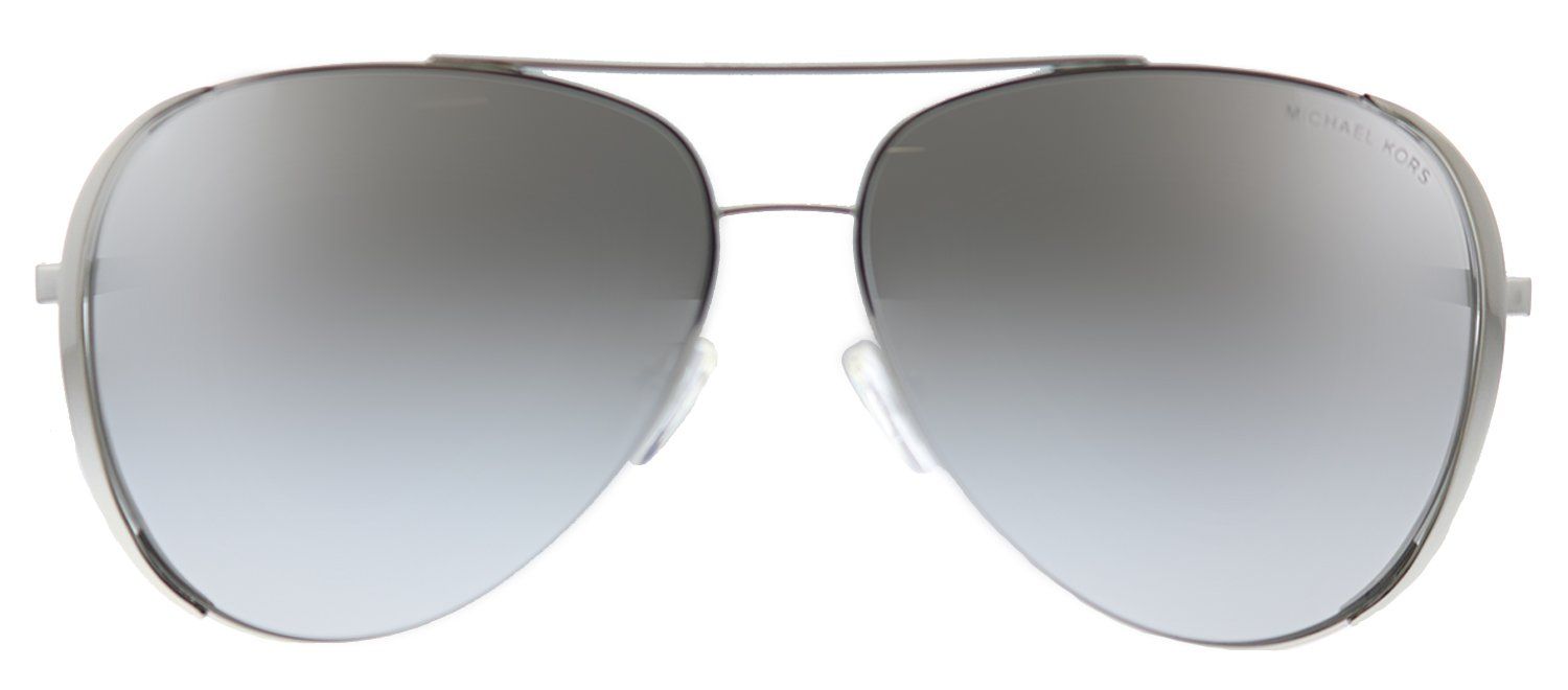 Michael Kors Chelsea Bright MK 1101B 11536G Aviator Metal Silver Sunglasses with Silver Mirror Lens sold by Gaffos