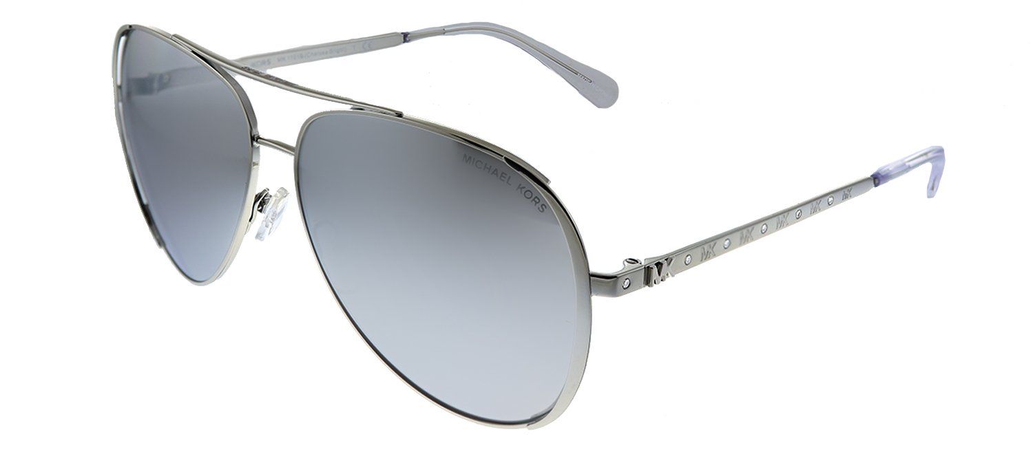 Michael Kors Chelsea Bright MK 1101B 11536G Aviator Metal Silver Sunglasses with Silver Mirror Lens sold by Gaffos product image thumbnail 2