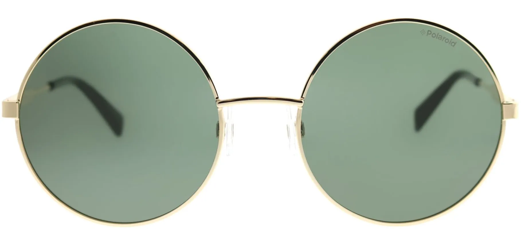 Polaroid PLD 4052/S J5G UC Round Metal Gold Sunglasses with Green Polarized Lens made by Gaffos