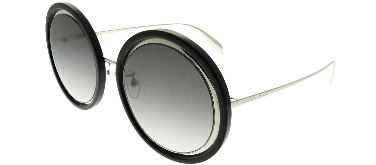 Alexander McQueen Edge AM 0150S 002 Round Acetate Black Sunglasses with Grey Gradient Lens sold by Gaffos product image thumbnail 2