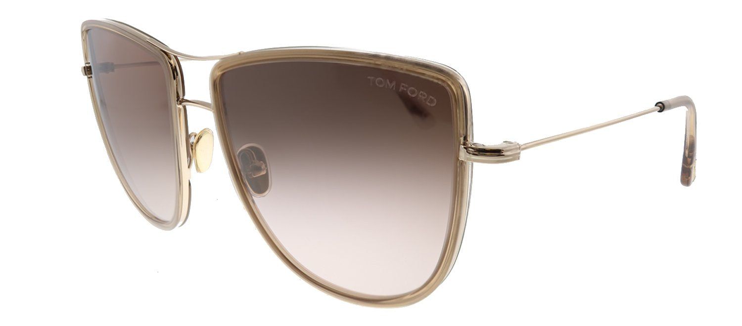 Tom Ford Tina TF 759 28F Square Metal Shiny Rose Gold Sunglasses with Brown Gradient Lens sold by Gaffos product image thumbnail 2