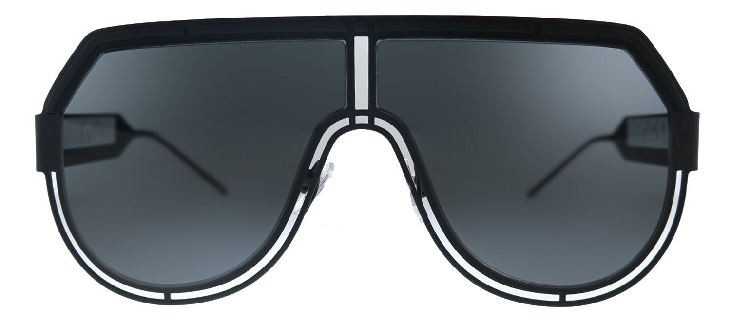 Dolce & Gabbana DG 2231 327687 Aviator Metal Black Sunglasses with Grey Lens sold by Gaffos