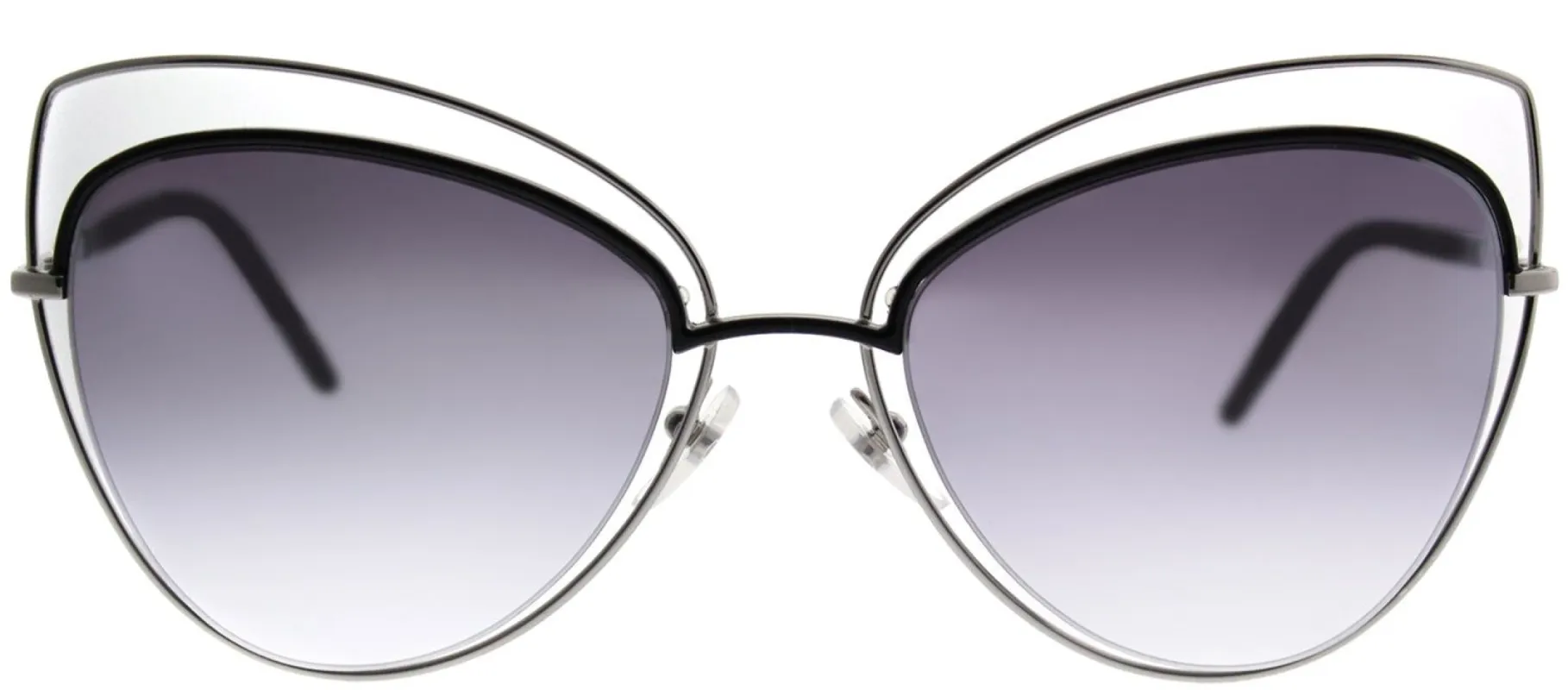 Marc Jacobs Marc 8 25K Cat-eye Metal Ruthenium/ Gunmetal Sunglasses with Silver Mirror Lens made by Gaffos