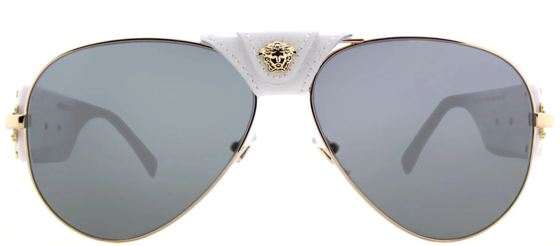 Versace VE 2150Q 134187 Baroque Aviator Metal Gold Sunglasses with Grey Lens sold by Gaffos