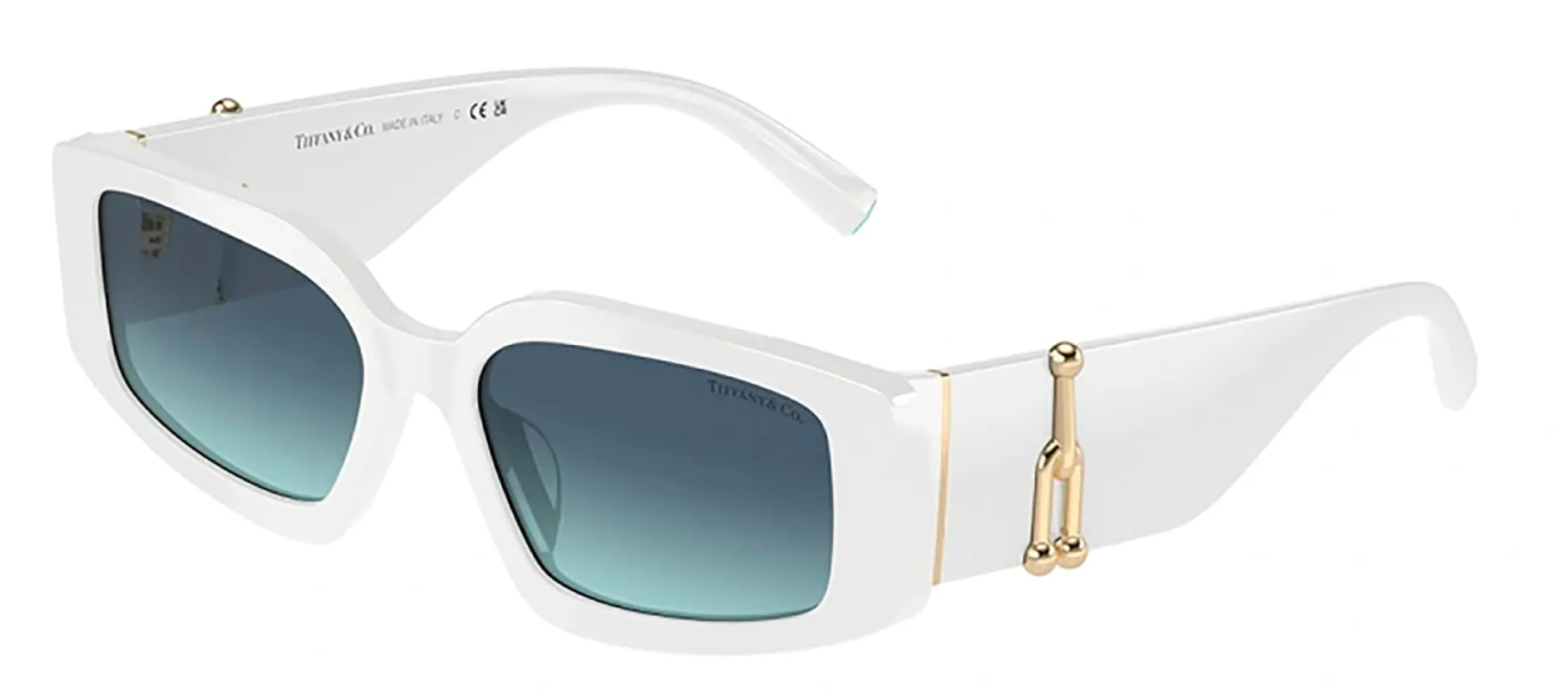 Tiffany & Co. TF 4208U 83579S Rectangle Plastic White Sunglasses with Blue Gradient Lens sold by Gaffos