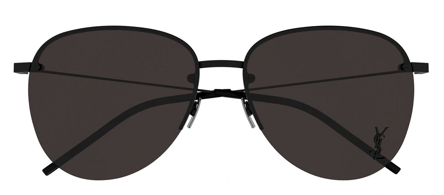 Saint Laurent SL 328/KM 1 Aviator Metal Black Sunglasses with Grey Lens sold by Gaffos
