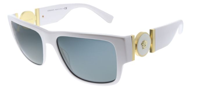 Versace VE 4369 401/87 Rectangle Plastic Ivory/ White Sunglasses with Grey Lens sold by Gaffos