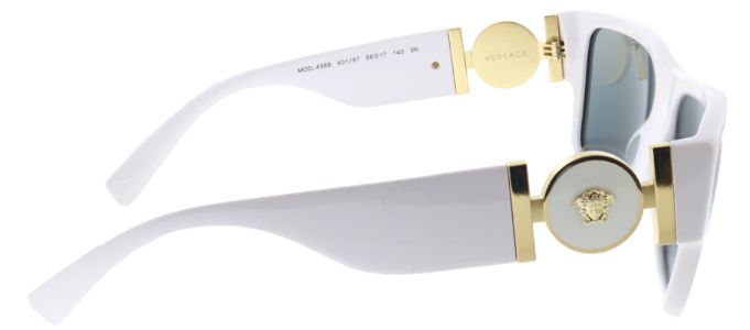 Versace VE 4369 401/87 Rectangle Plastic Ivory/ White Sunglasses with Grey Lens sold by Gaffos