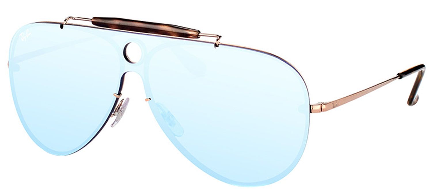 Ray-Ban RB 3581N 90351U Aviator Metal Brown Sunglasses with Dark Violet Silver Mirror Lens sold by Gaffos product image thumbnail 2