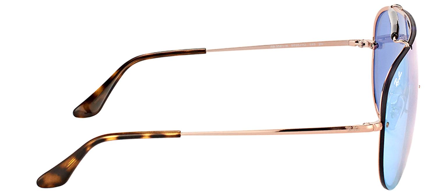 Ray-Ban RB 3581N 90351U Aviator Metal Brown Sunglasses with Dark Violet Silver Mirror Lens sold by Gaffos product image thumbnail 3