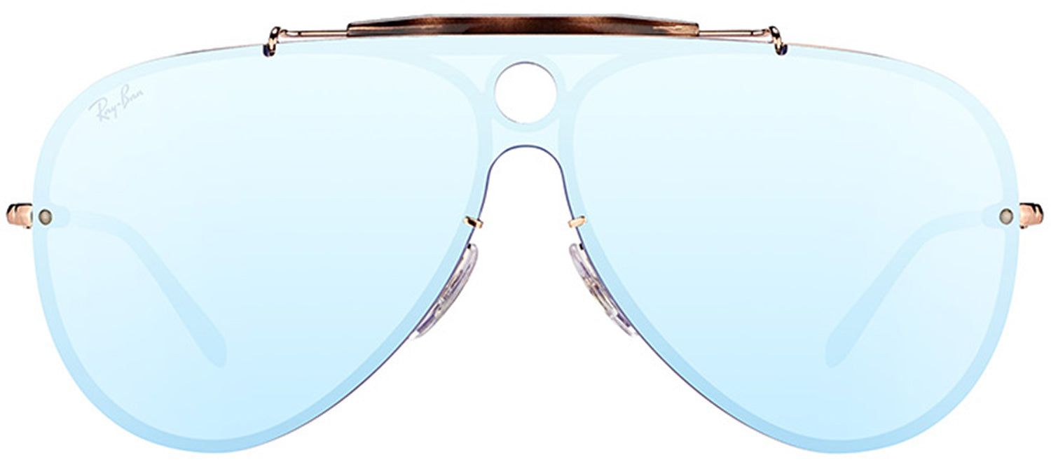 Ray-Ban RB 3581N 90351U Aviator Metal Brown Sunglasses with Dark Violet Silver Mirror Lens sold by Gaffos