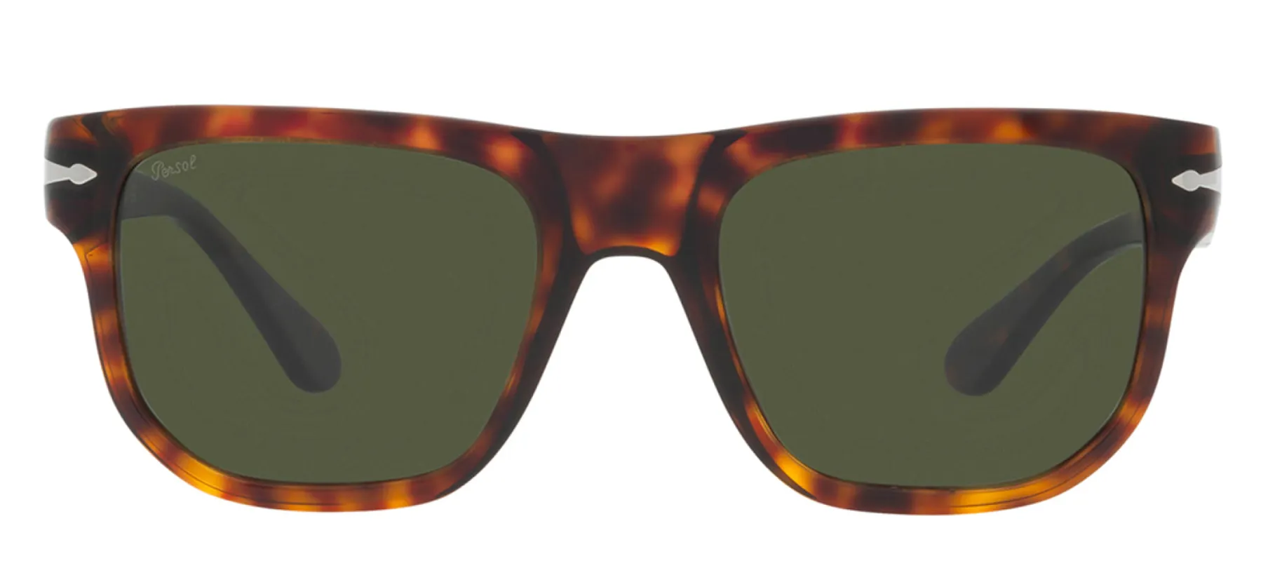 Persol PO 3306S 24/31 Rectangle Plastic Havana Sunglasses with Green Lens sold by Gaffos