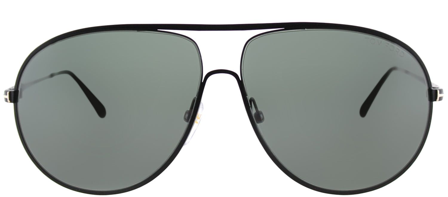 Tom Ford TF 450 02N Aviator Metal Black Sunglasses with Green Lens sold by Gaffos