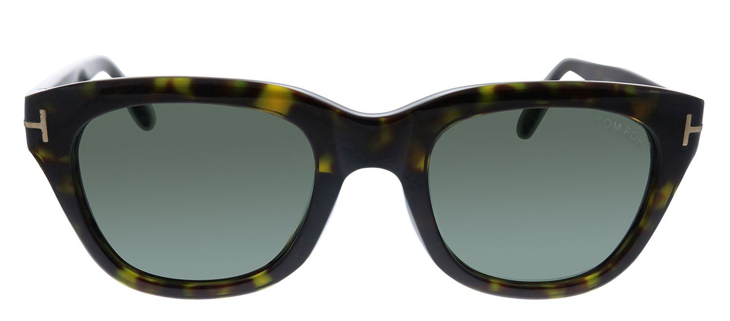 Tom Ford FT 237/F/S 52N Square Plastic Havana Sunglasses with Green Lens sold by Gaffos