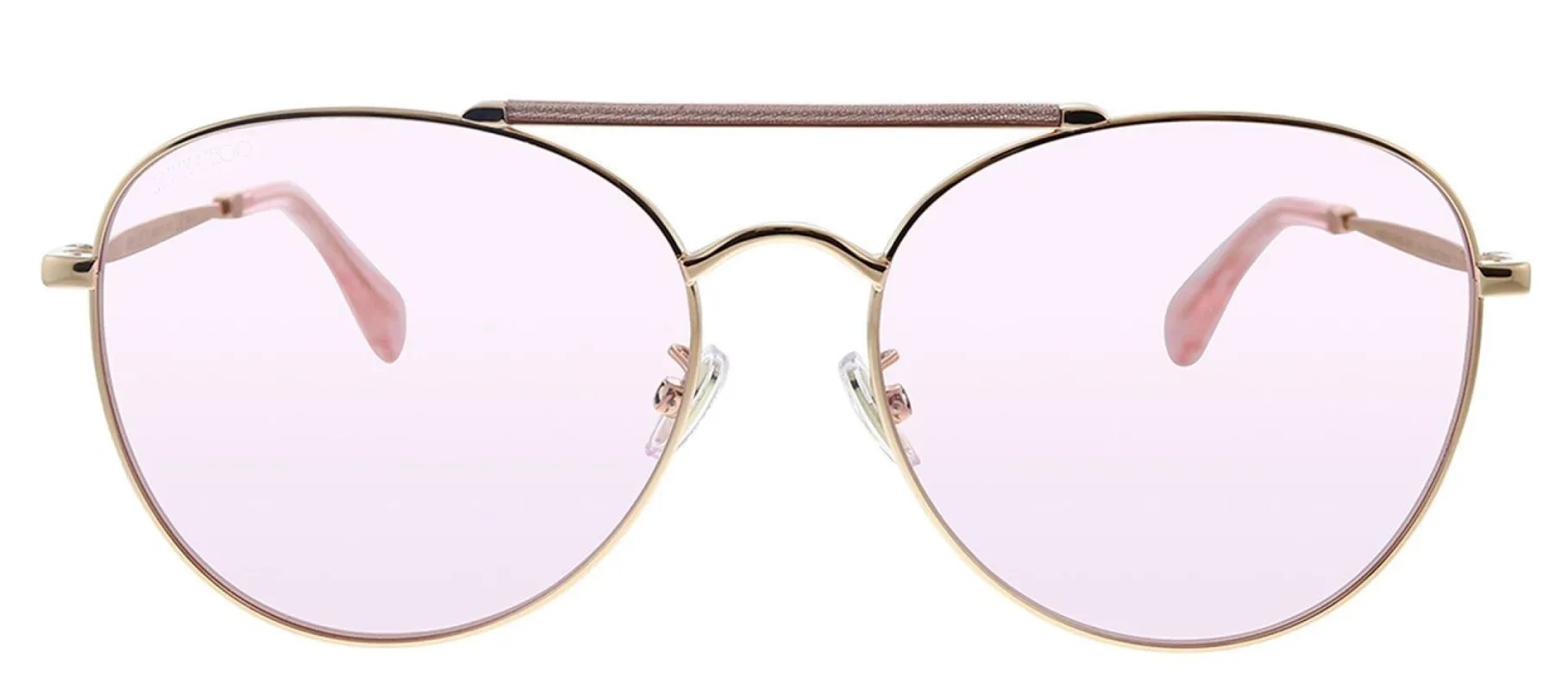 Jimmy Choo JC ABBIE/G/S W66 Q4 Pilot Metal Gold Sunglasses with Pink Lens sold by Gaffos