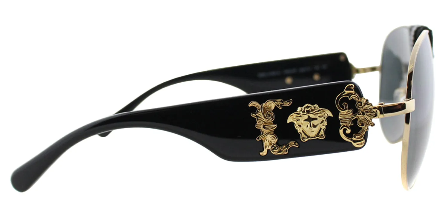 Versace VE 2150Q 100287 Baroque Aviator Metal Gold Sunglasses with Grey Lens sold by Gaffos product image thumbnail 3