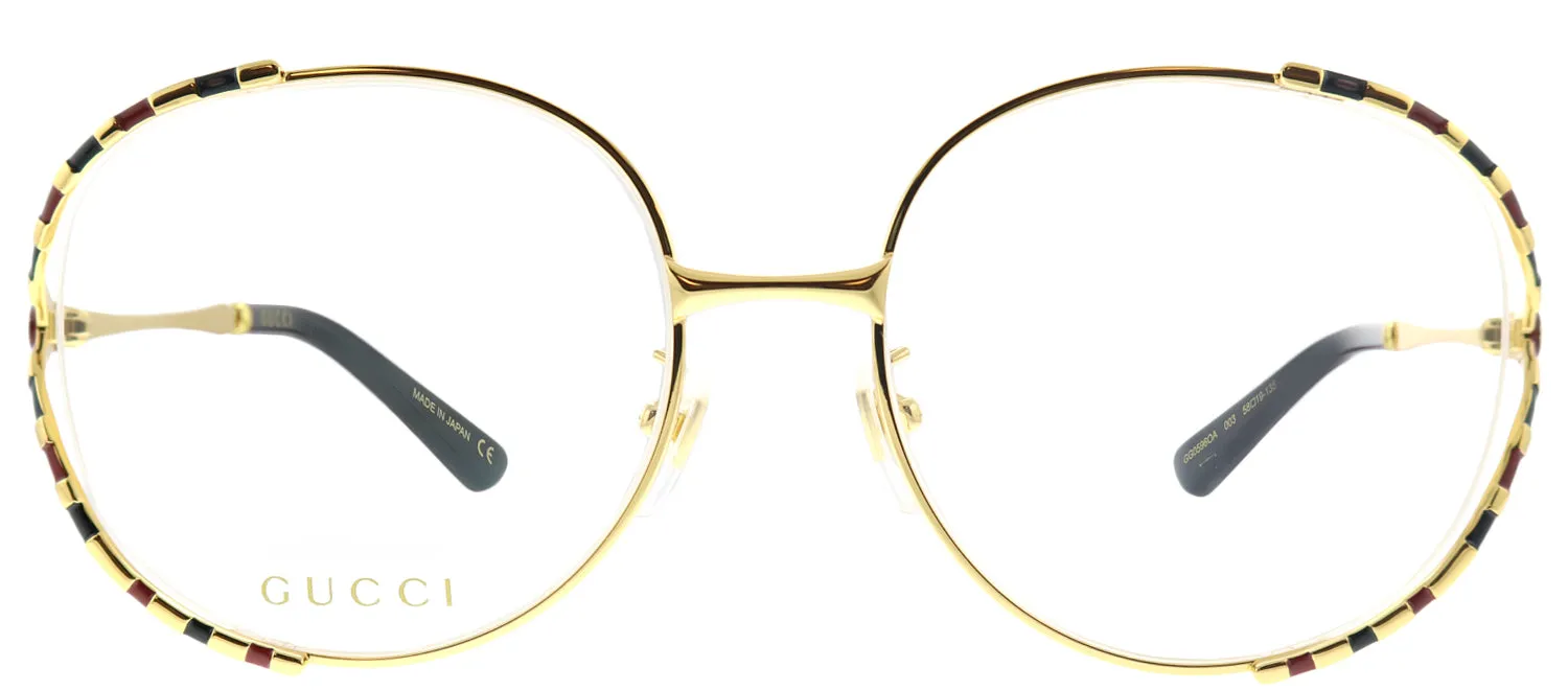 Gucci GG 0596OA 003 Round Metal Gold Eyeglasses with Demo Lens sold by Gaffos