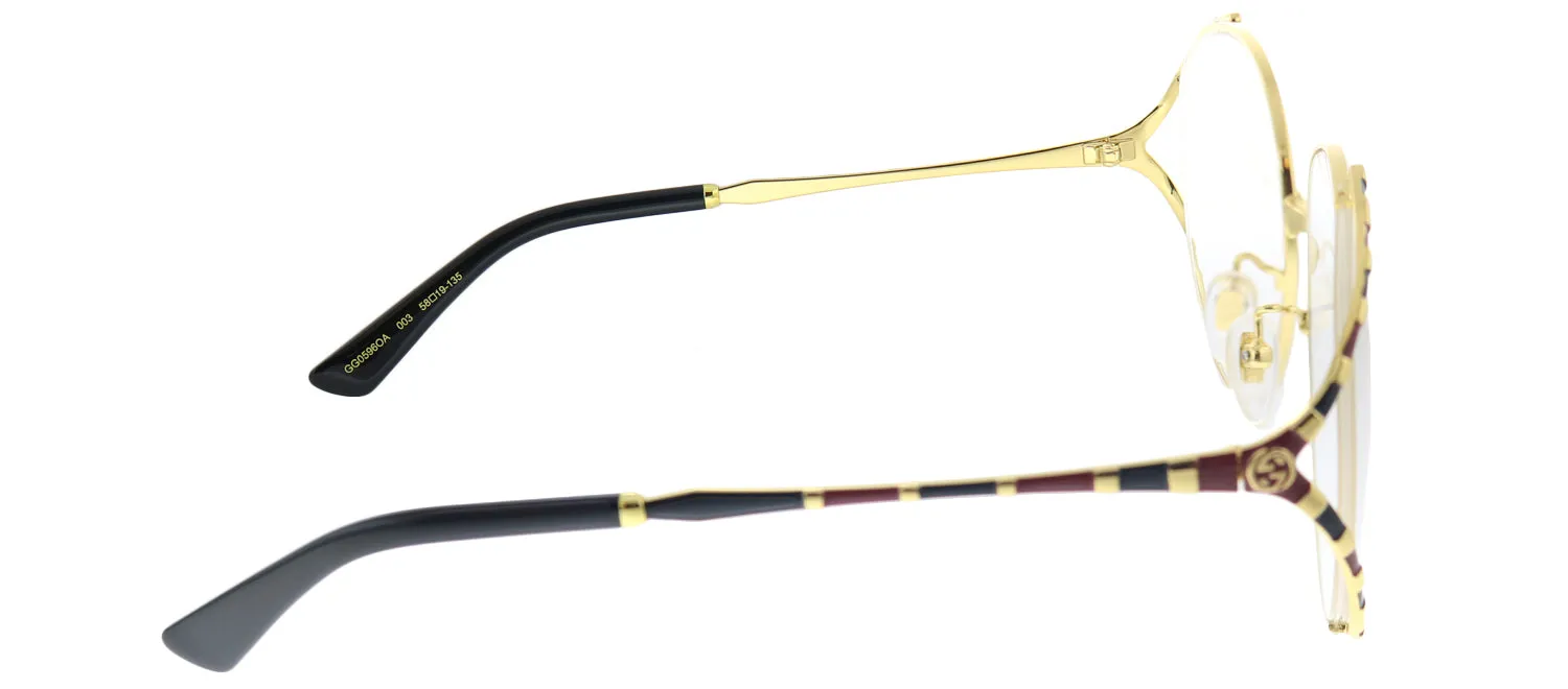 Gucci GG 0596OA 003 Round Metal Gold Eyeglasses with Demo Lens sold by Gaffos product image thumbnail 3