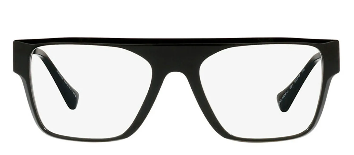 Versace VE 3326U GB1 Rectangle Plastic Black Eyeglasses with Logo Stamped Demo Lenses sold by Gaffos