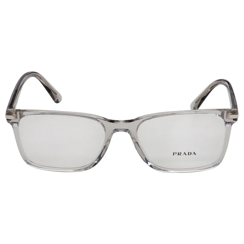 Prada PR 14WV U431O1 Rectangle Plastic Grey Eyeglasses with Logo Stamped Demo Lenses sold by Gaffos