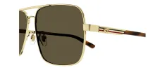 Gucci GUCCI LOGO GG 1289S 002 Square Metal Gold Sunglasses with Brown Lens sold by Gaffos