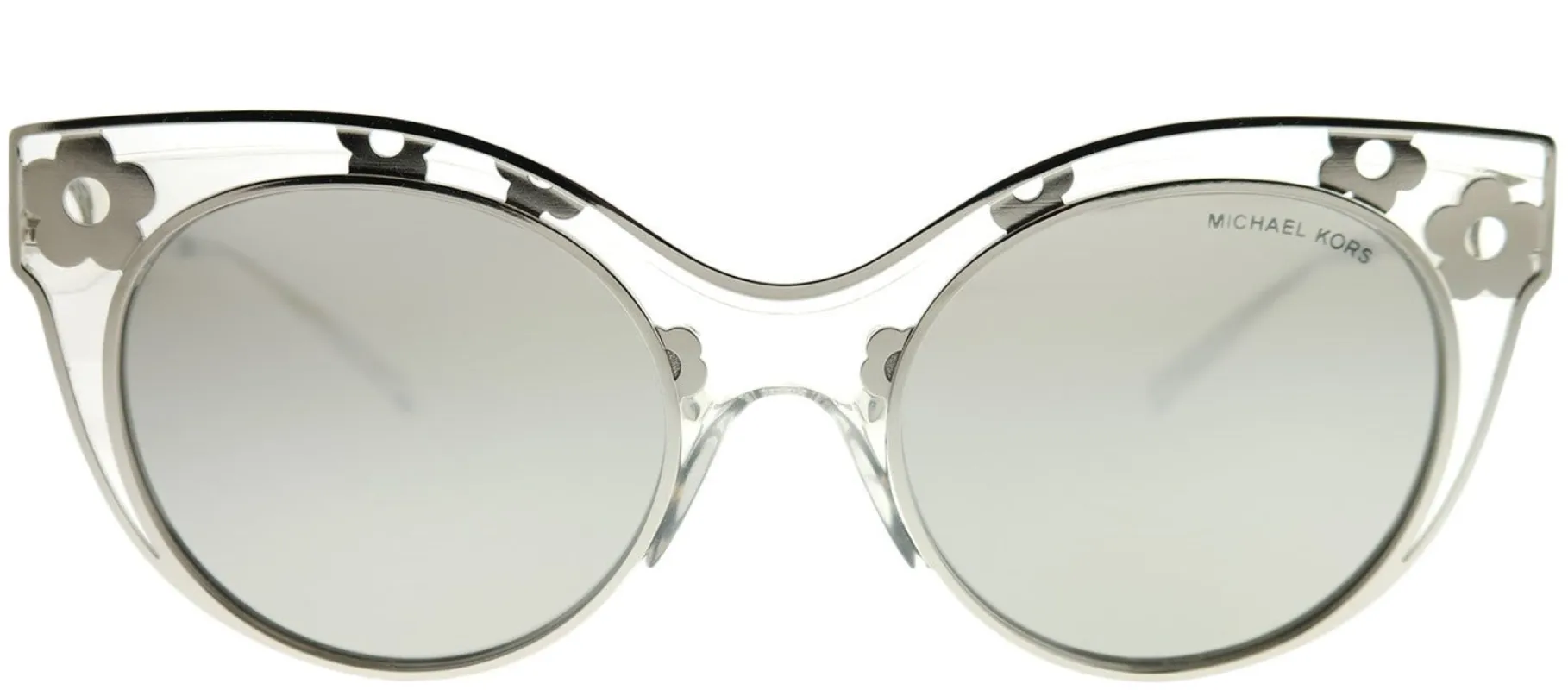 Michael Kors MK 1038 30506G Cat-Eye Metal Silver Sunglasses with Silver Mirror Lens sold by Gaffos