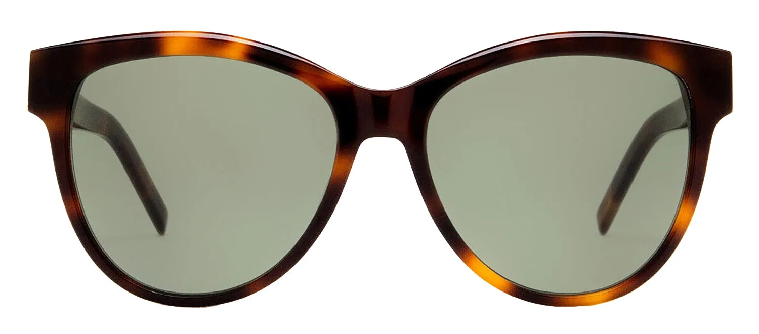 Saint Laurent MONOGRAM SL M107 003 Round Plastic Havana Sunglasses with Green Lens sold by Gaffos
