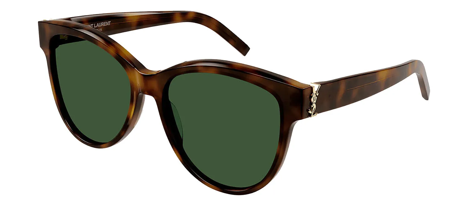Saint Laurent MONOGRAM SL M107 003 Round Plastic Havana Sunglasses with Green Lens sold by Gaffos product image thumbnail 2