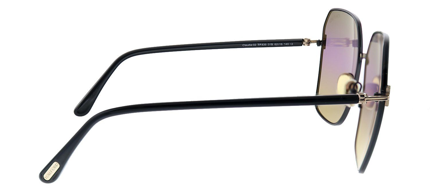 Tom Ford Claudia-02 TF 839 01B Geometric Plastic Black Sunglasses with Purple Gradient Lens sold by Gaffos product image thumbnail 3