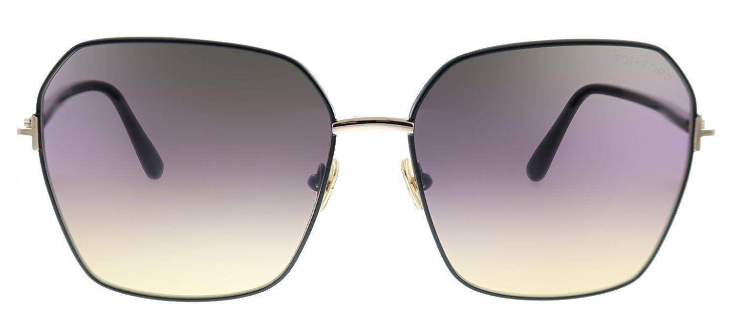 Tom Ford Claudia-02 TF 839 01B Geometric Plastic Black Sunglasses with Purple Gradient Lens sold by Gaffos