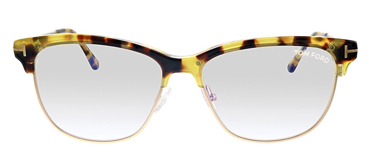 Tom Ford FT 5546-B 056 Square Plastic Tortoise Eyeglasses with Blue Block Lens sold by Gaffos
