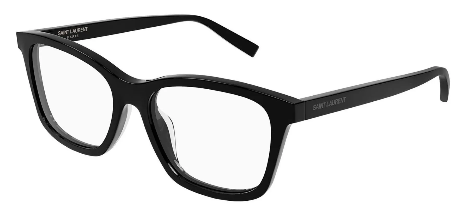 Saint Laurent SL 482 001 Square Plastic Black Eyeglasses with Logo Stamped Demo Lenses Lens sold by Gaffos
