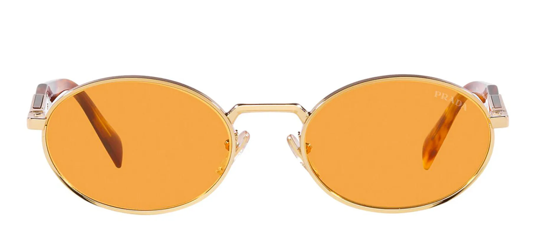 Prada PR 65ZS ZVN02Z Oval Metal Gold Sunglasses with Orange Lens sold by Gaffos