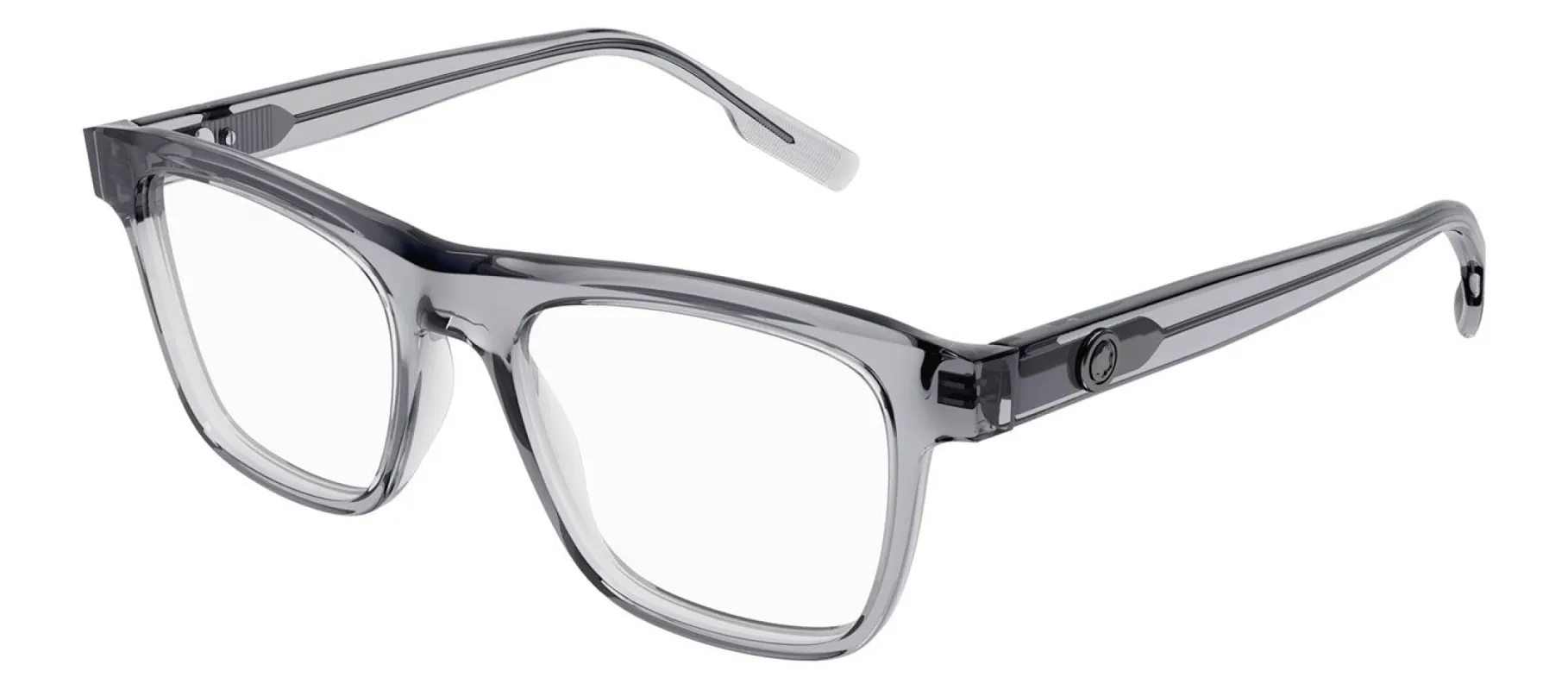 Montblanc MB 0203O 005 Square Plastic Grey Eyeglasses with Logo Stamped Demo Lenses Lens sold by Gaffos