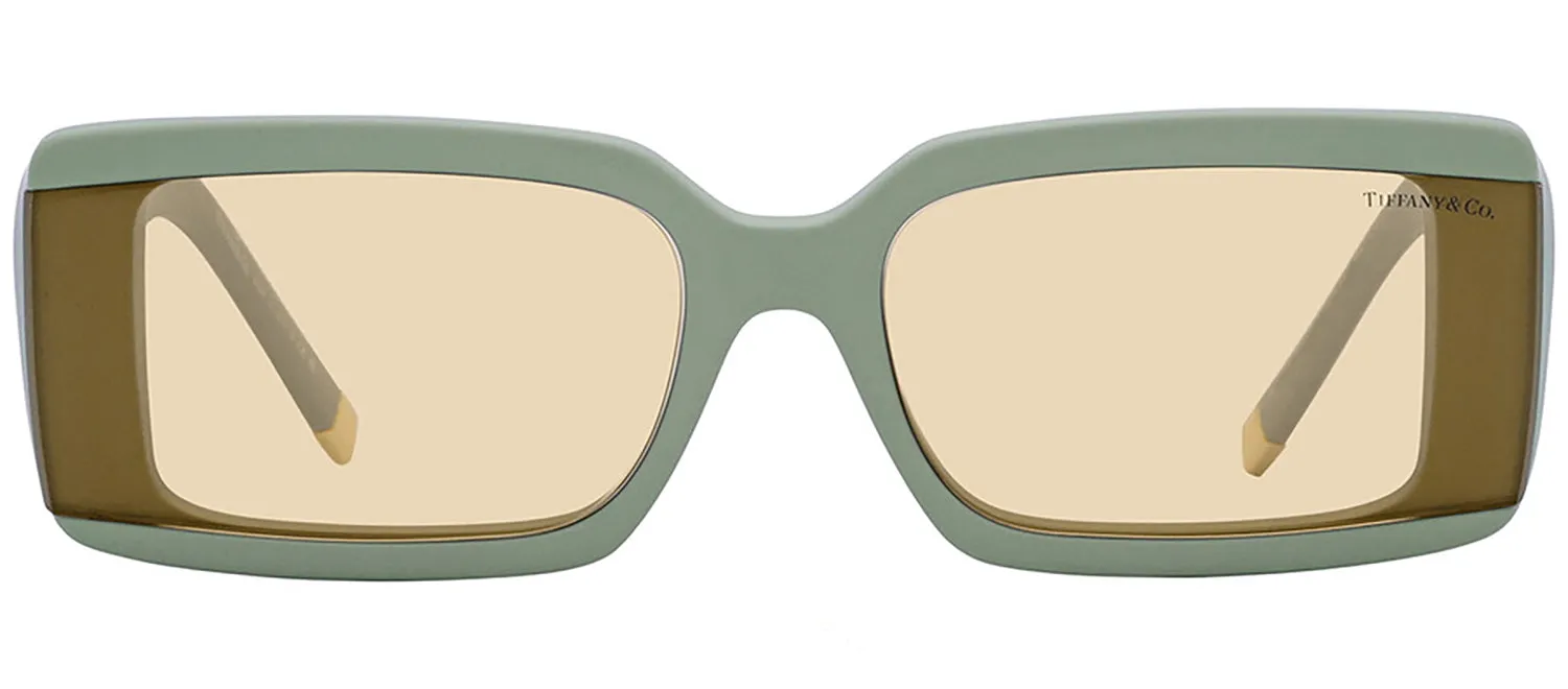 Tiffany & Co. TF 4197 8365/8 Rectangular Plastic Matte Sage Green Sunglasses with Light Yellow Solid Color Lens sold by Gaffos product image thumbnail 2