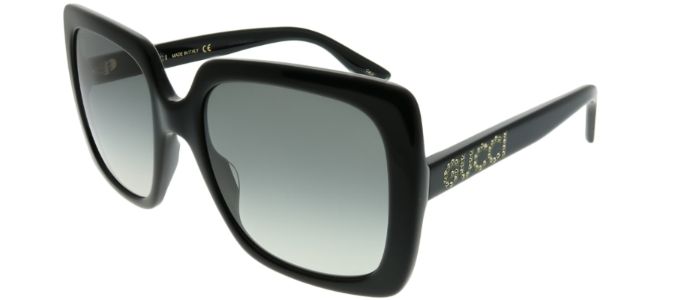 Gucci GG 0418S 001 Square Acetate Black Sunglasses with Grey Gradient Lens sold by Gaffos
