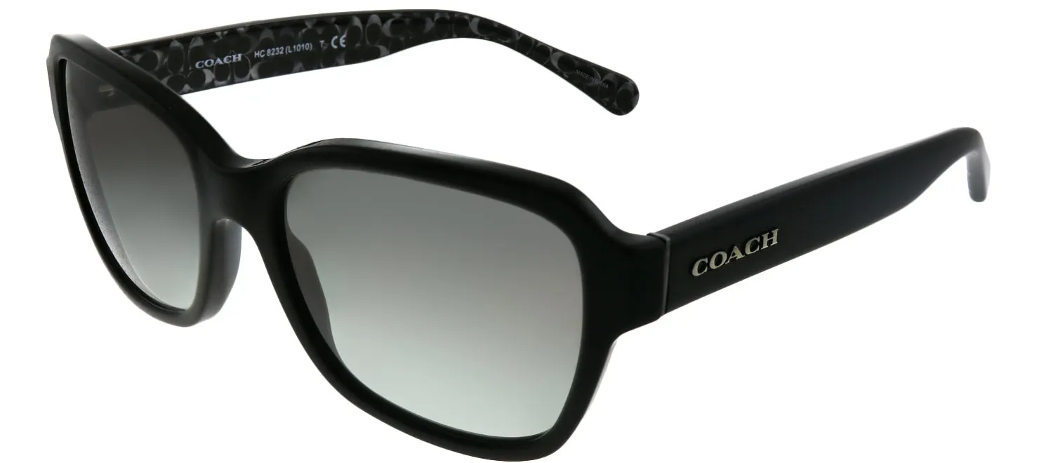 Coach L1010 HC 8232 551011 Rectangle Plastic Black Sunglasses with Dark Grey Gradient Lens sold by Gaffos product image thumbnail 2