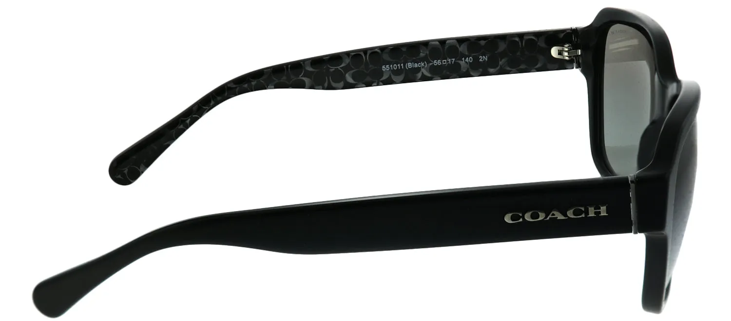 Coach L1010 HC 8232 551011 Rectangle Plastic Black Sunglasses with Dark Grey Gradient Lens sold by Gaffos product image thumbnail 3