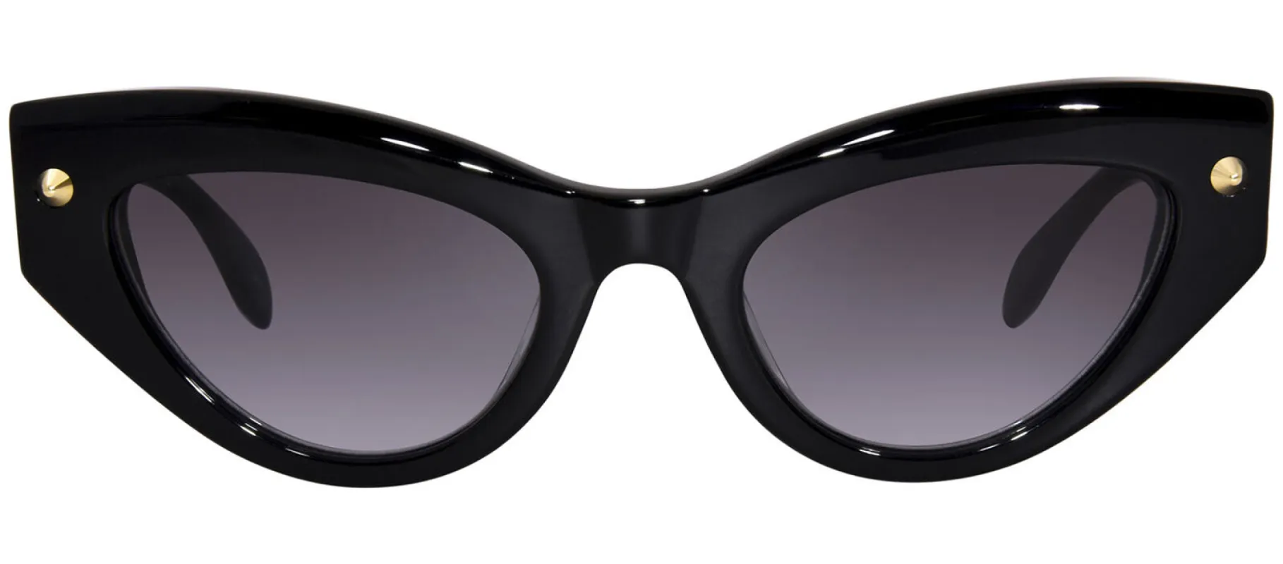 Alexander McQueen AM 0407S 001 Cat-Eye Plastic Black Sunglasses with Grey Gradient Lens sold by Gaffos