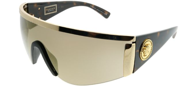 Versace VE 2197 10005A Shield Metal Gold Sunglasses with Gold Mirror Lens sold by Gaffos