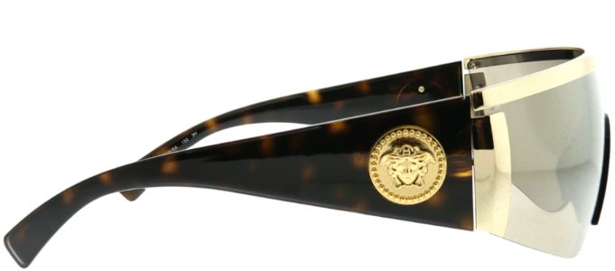 Versace VE 2197 10005A Shield Metal Gold Sunglasses with Gold Mirror Lens sold by Gaffos
