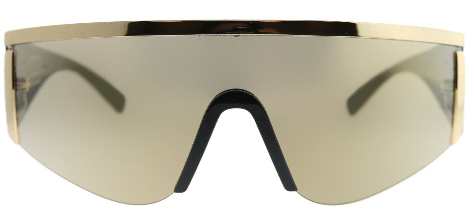 Versace VE 2197 10005A Shield Metal Gold Sunglasses with Gold Mirror Lens sold by Gaffos