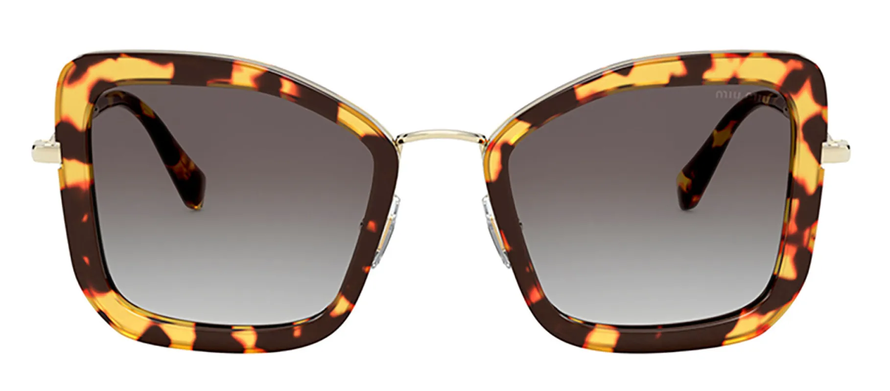 Miu Miu MU 55VS 7S00A7 Butterfly Metal Havana Sunglasses with Grey Gradient Lens sold by Gaffos