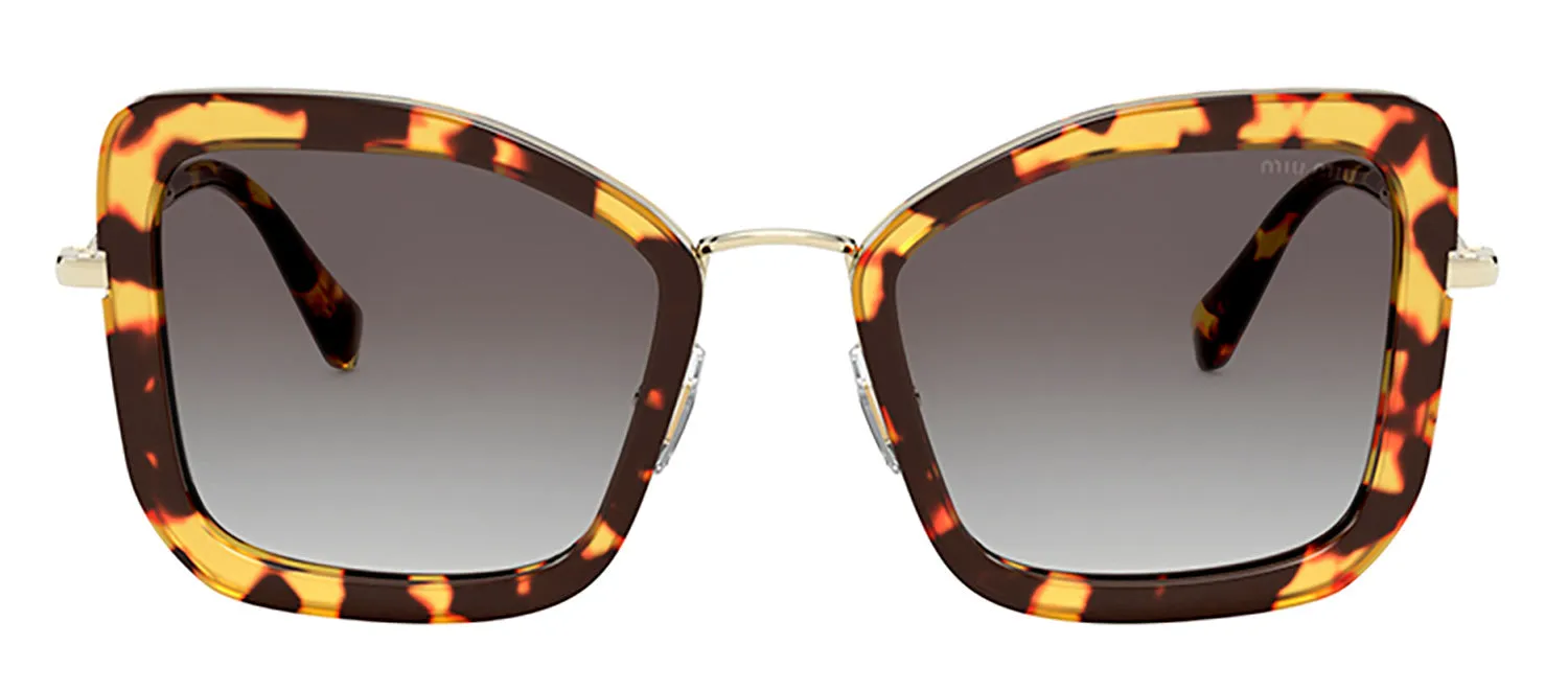 Miu Miu MU 55VS 7S00A7 Butterfly Metal Havana Sunglasses with Grey Gradient Lens sold by Gaffos