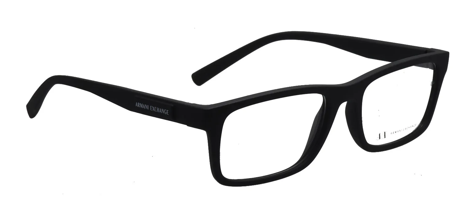 Armani Exchange AX 3115 8078 Rectangle Plastic Black Eyeglasses with Logo Stamped Demo Lenses sold by Gaffos product image thumbnail 3