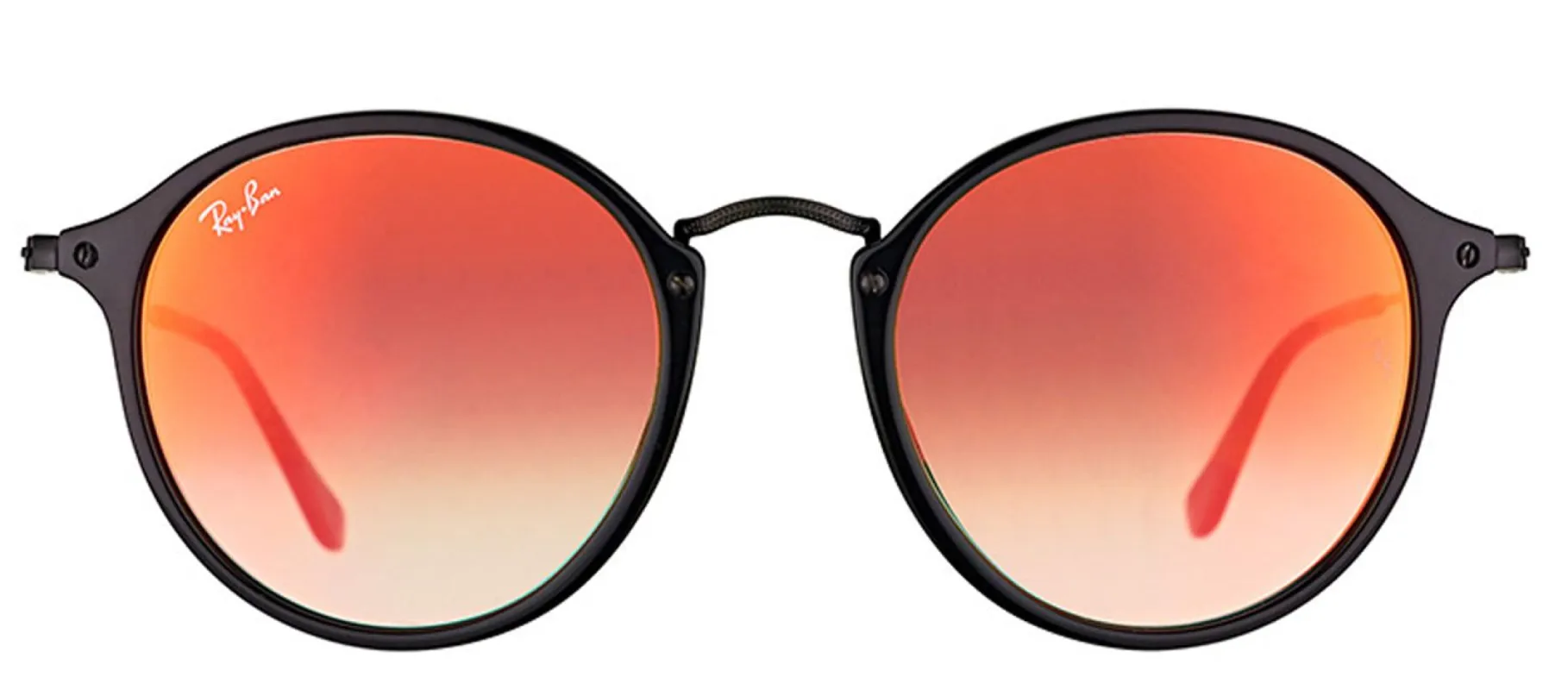 Ray-Ban RB 2447 901/4W Round Plastic Black Sunglasses with Orange Flash Gradient Lens sold by Gaffos